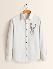 Arctic Deer Printed Mens Full Sleeves Shirts - XPST