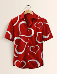 Bigger Heart Printed Valentine Special Boys Half Sleeves Shirts - XPST