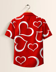 Bigger Heart Printed Valentine Special Boys Half Sleeves Shirts - XPST