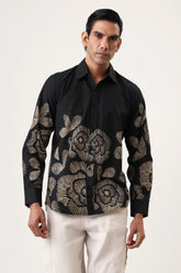 Black Print Men’s Premium Printed Casual Shirt - XPST