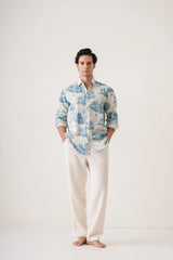 Blue Nature Men’s Premium Printed Casual Shirt - XPST