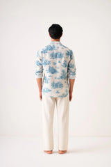 Blue Nature Men’s Premium Printed Casual Shirt - XPST