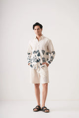 Bottle Green Graffity Men’s Premium Printed Casual Shirt - XPST