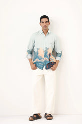 Coastal Lighthouse Men’s Premium Printed Casual Shirt - XPST