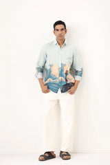 Coastal Lighthouse Men’s Premium Printed Casual Shirt - XPST