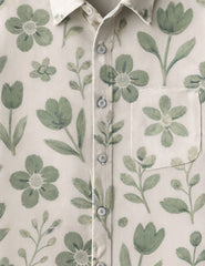 Green Leaf Printed Mens Full Sleeves Shirts - XPST