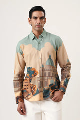 Vinatge City Men’s Premium Printed Casual Shirt - XPST