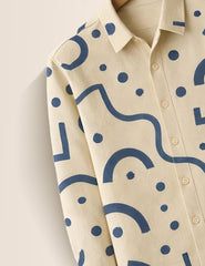 Abstract Play Printed Mens Full Sleeves Shirts - XPST