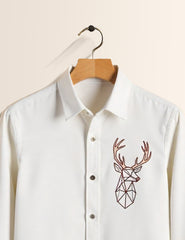 Arctic Deer Printed Mens Full Sleeves Shirts - XPST