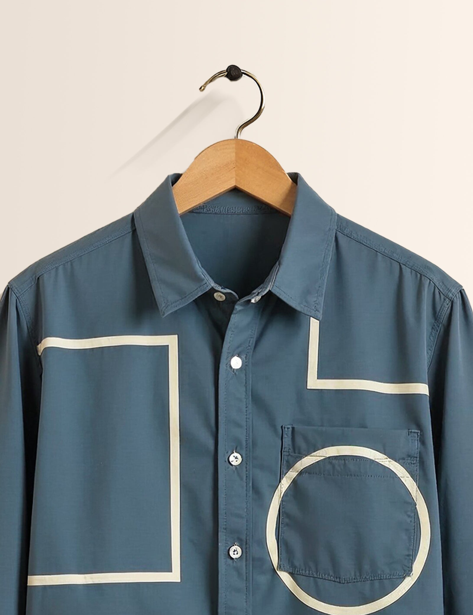 Azure Geometry Printed Mens Full Sleeves Shirts - XPST