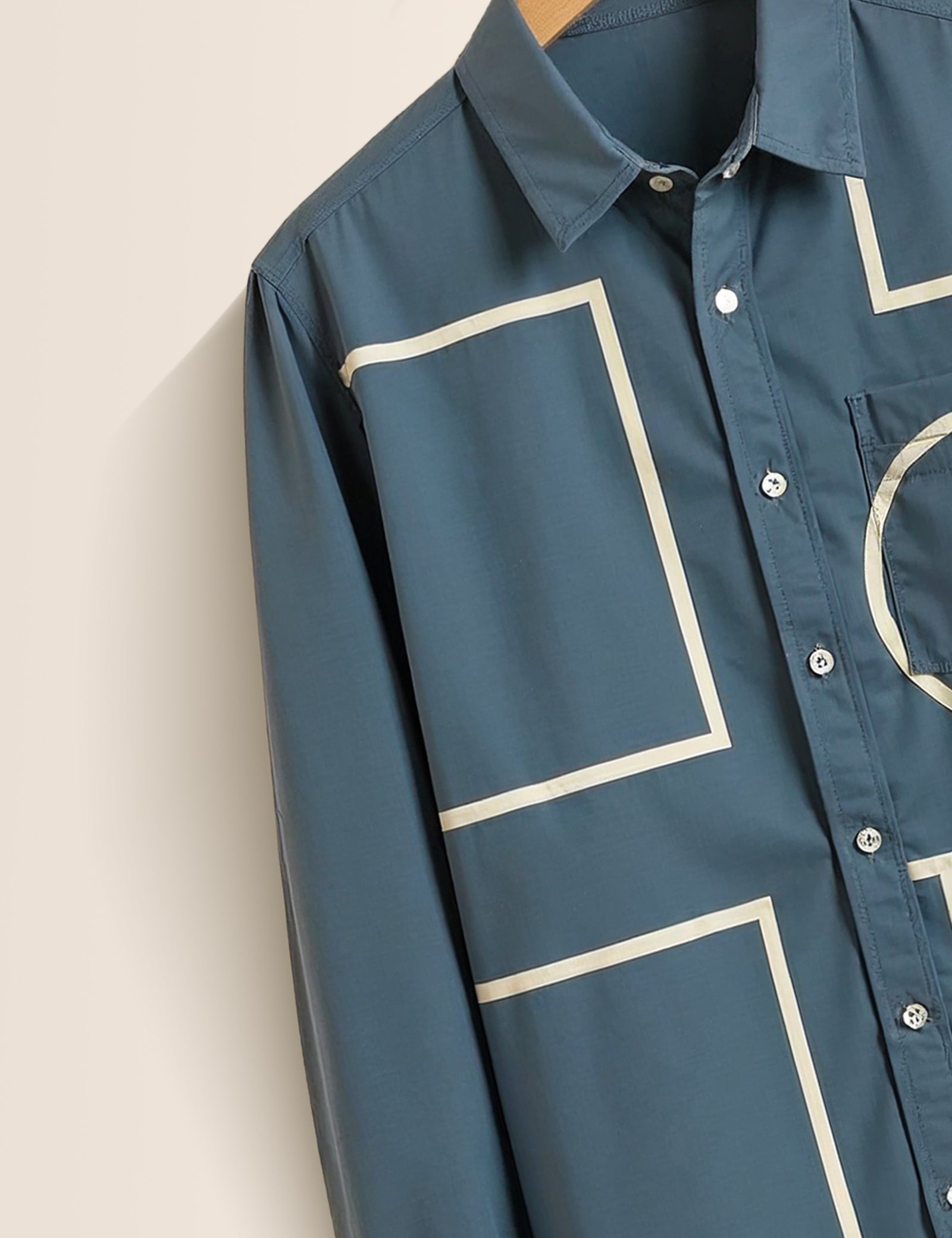 Azure Geometry Printed Mens Full Sleeves Shirts - XPST