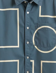 Azure Geometry Printed Mens Full Sleeves Shirts - XPST