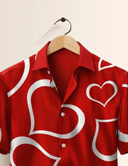 Bigger Heart Printed Valentine Special Boys Half Sleeves Shirts - XPST