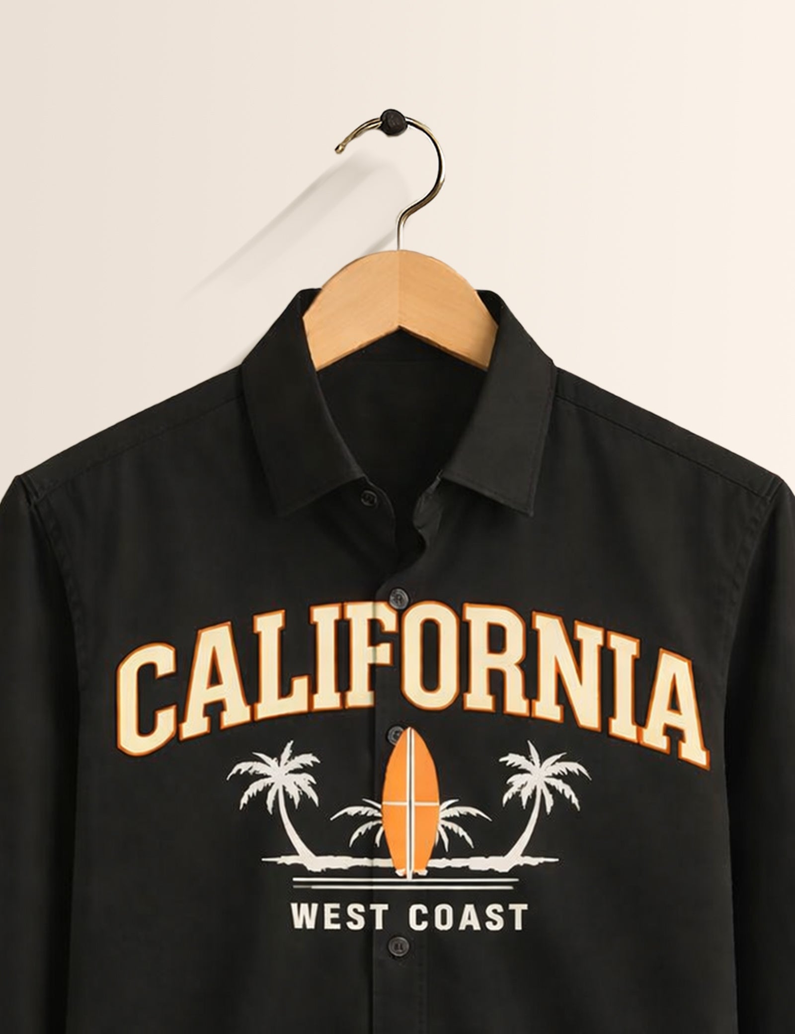 California Balck Printed Mens Full Sleeves Shirts - XPST