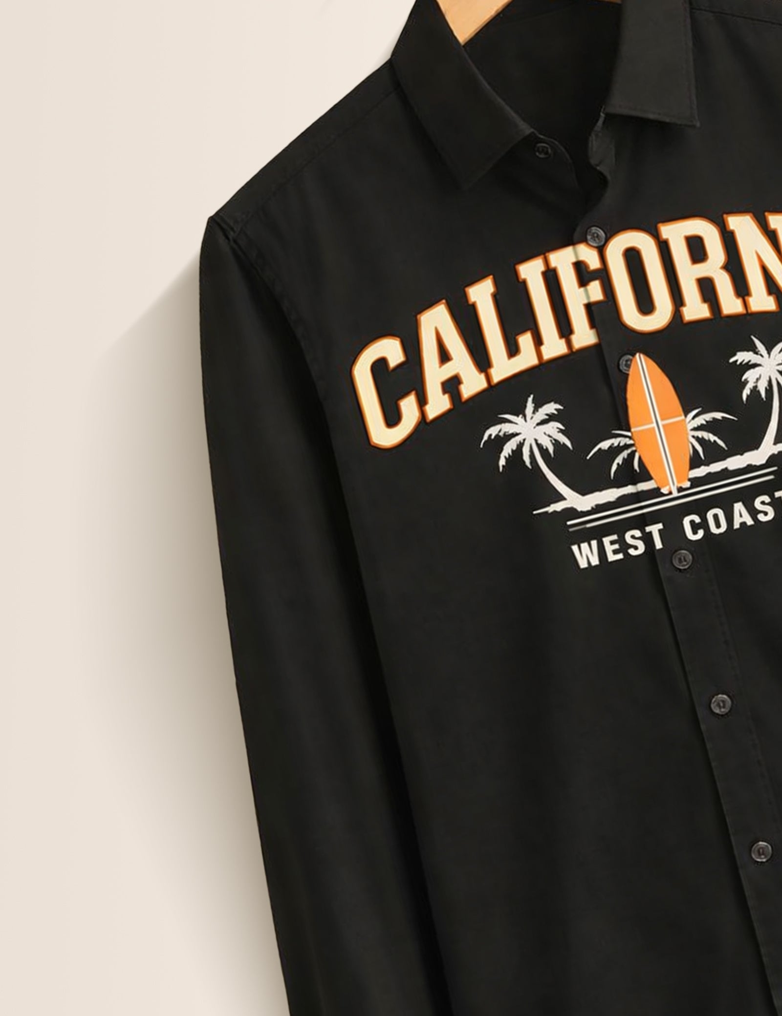 California Balck Printed Mens Full Sleeves Shirts - XPST