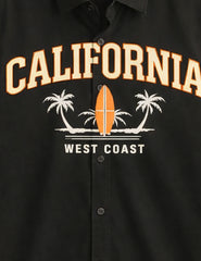 California Balck Printed Mens Full Sleeves Shirts - XPST