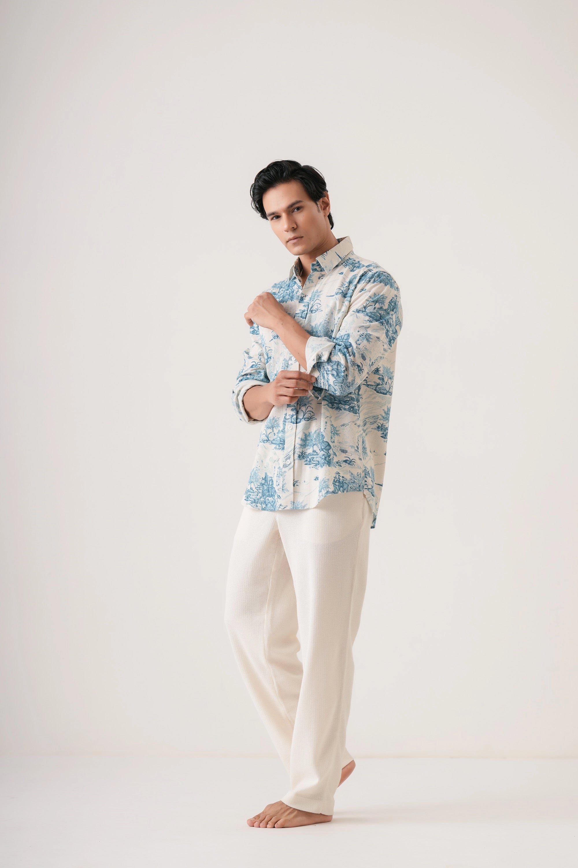 Blue Nature Men’s Premium Printed Casual Shirt - XPST