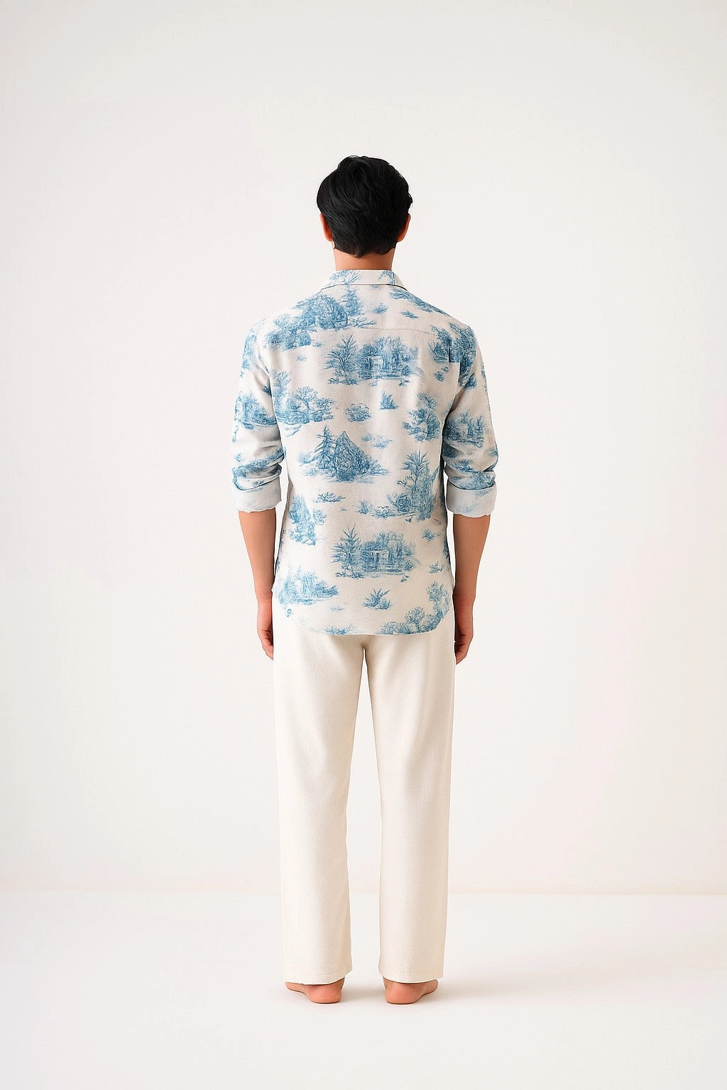 Blue Nature Men’s Premium Printed Casual Shirt - XPST