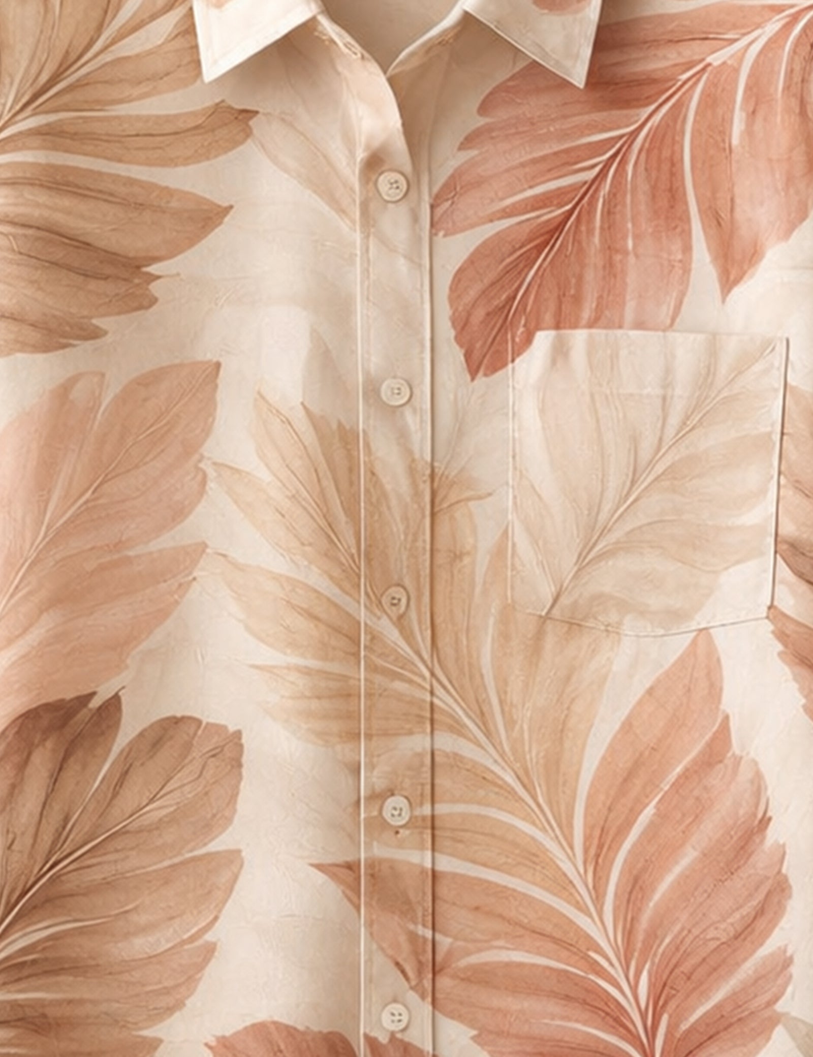 Blush Leaf Printed Mens Full Sleeves Shirts - XPST