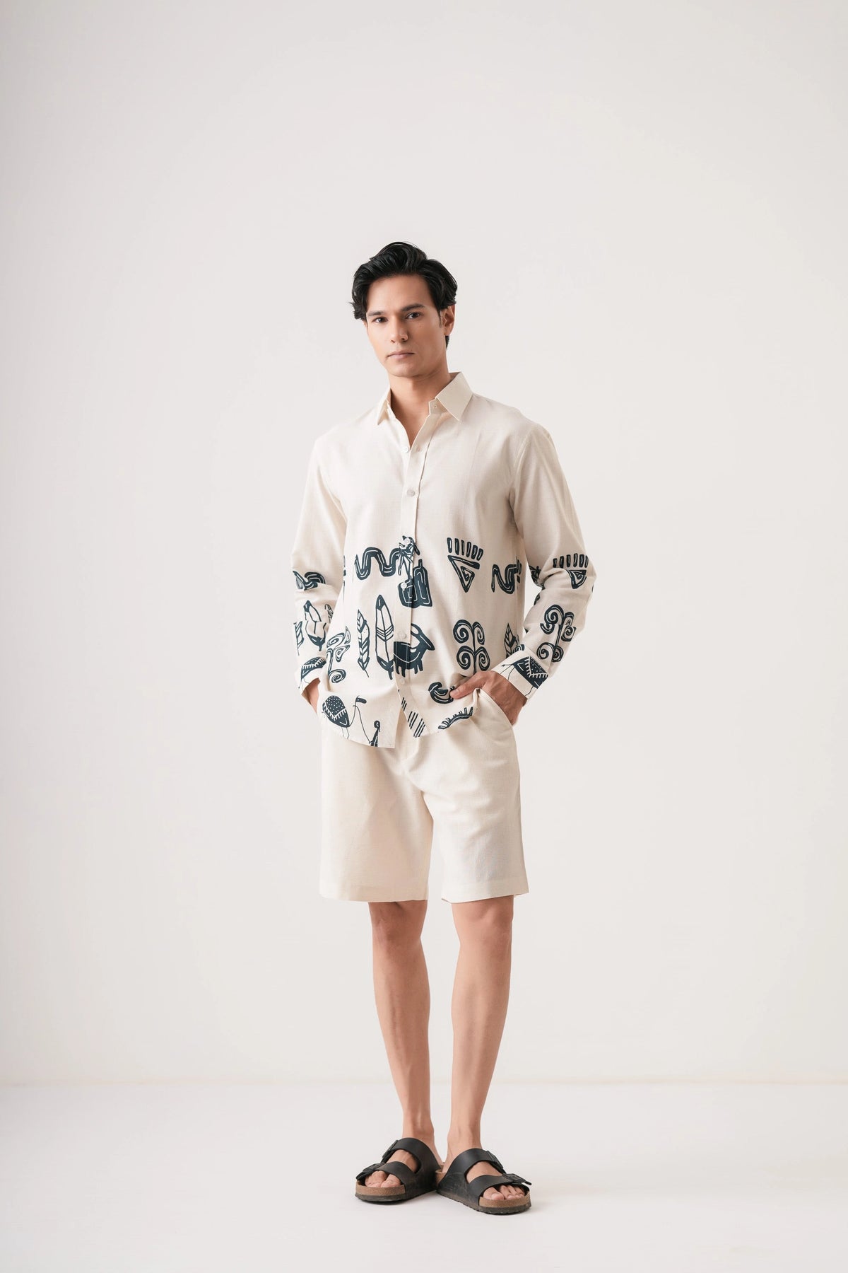 Bottle Green Graffity Men’s Premium Printed Casual Shirt - XPST