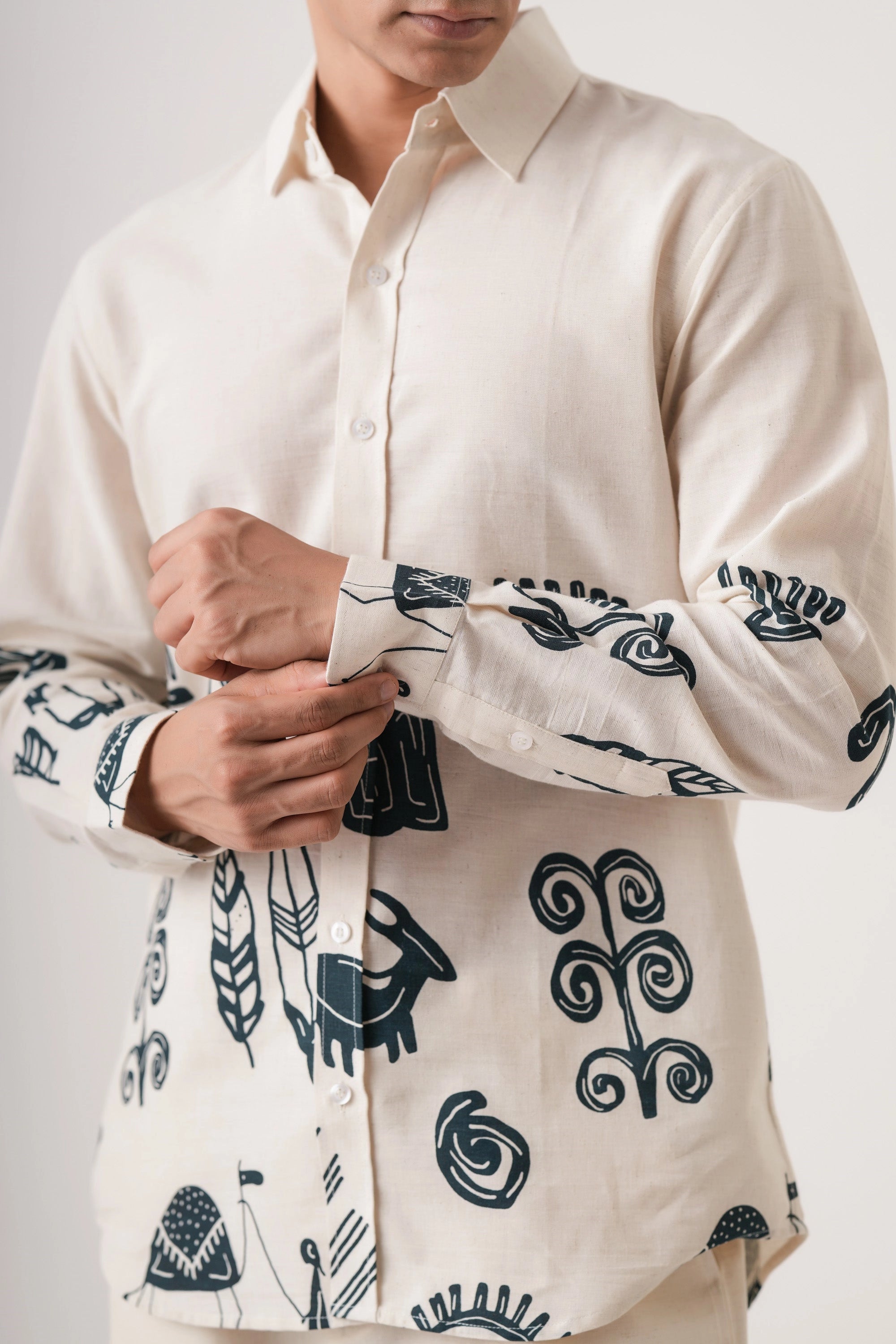 Bottle Green Graffity Men’s Premium Printed Casual Shirt - XPST