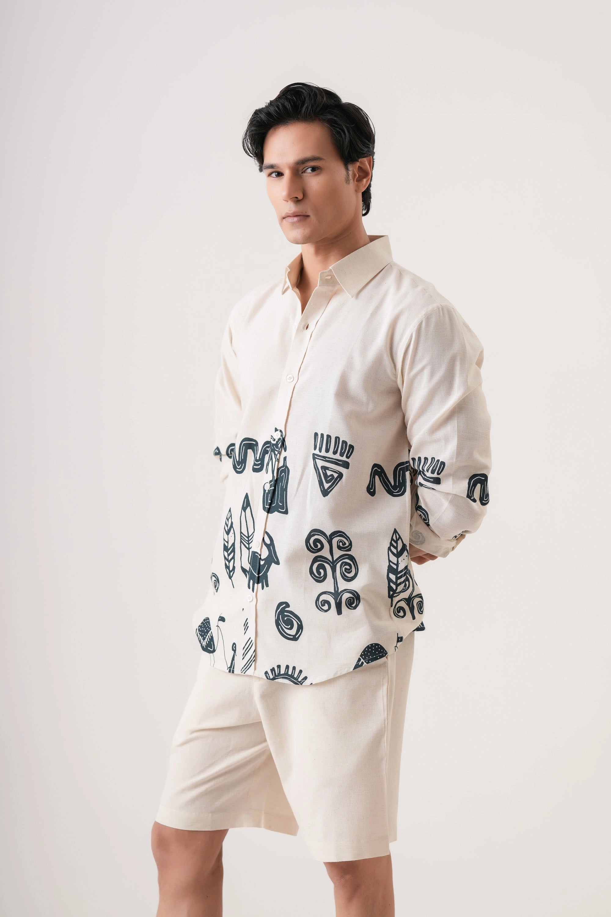 Bottle Green Graffity Men’s Premium Printed Casual Shirt - XPST