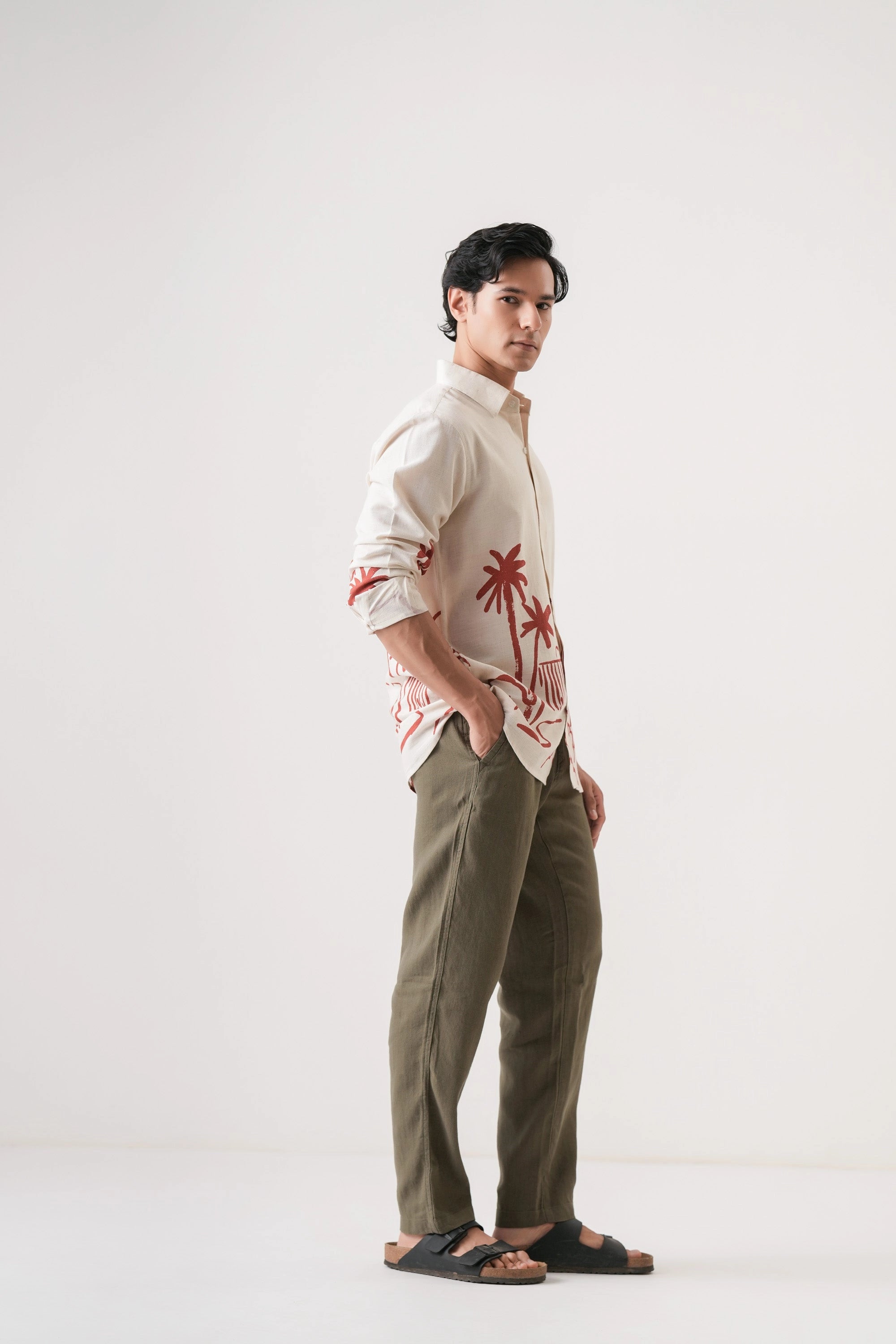 Desert Palm Men’s Premium Printed Casual Shirt - XPST