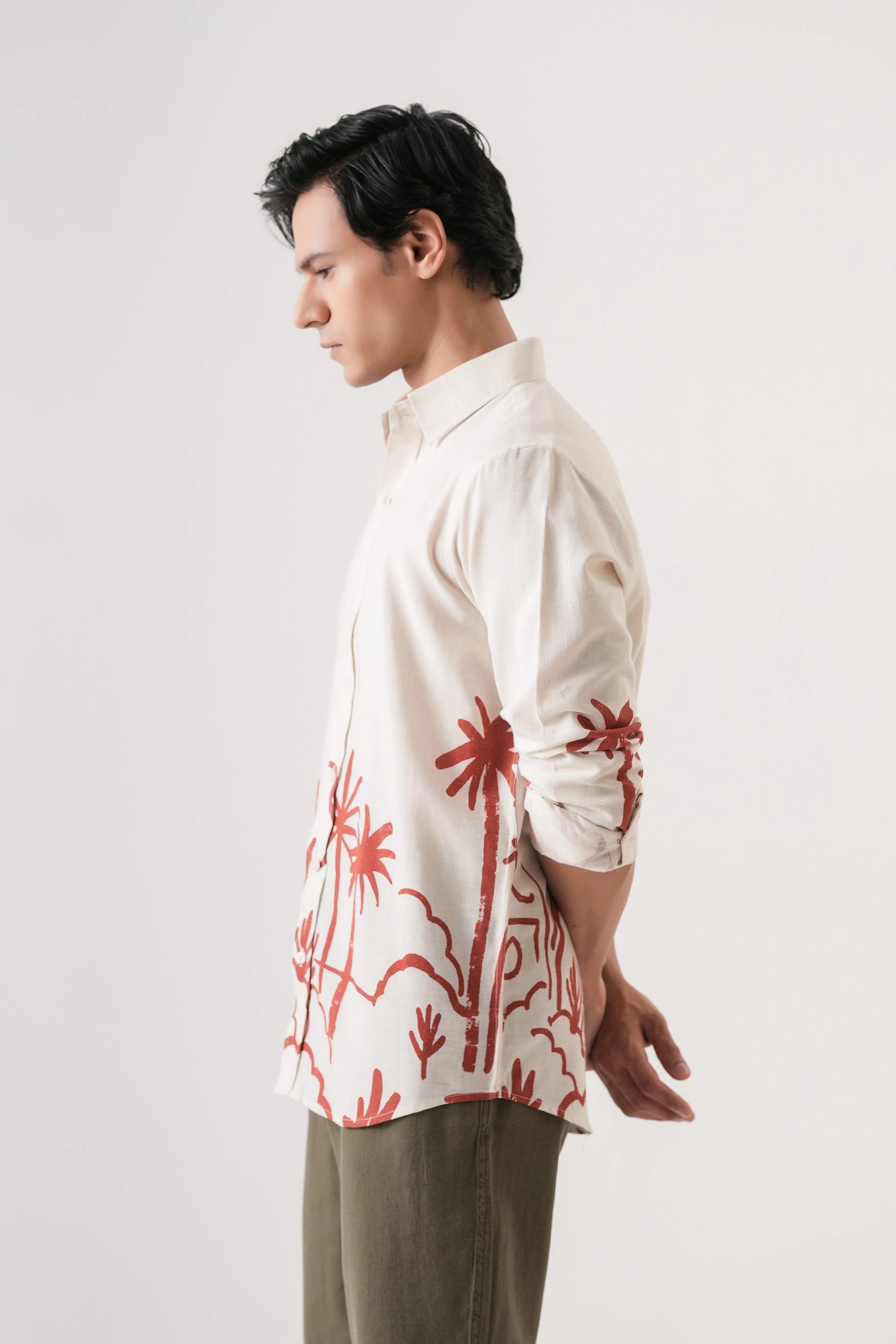 Desert Palm Men’s Premium Printed Casual Shirt - XPST