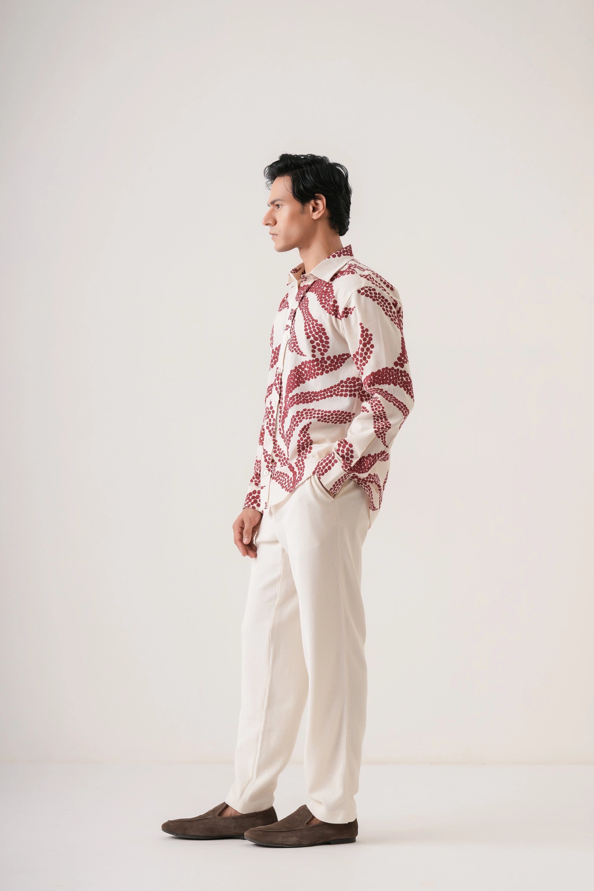 Dotted Pateern Men’s Premium Printed Casual Shirt - XPST