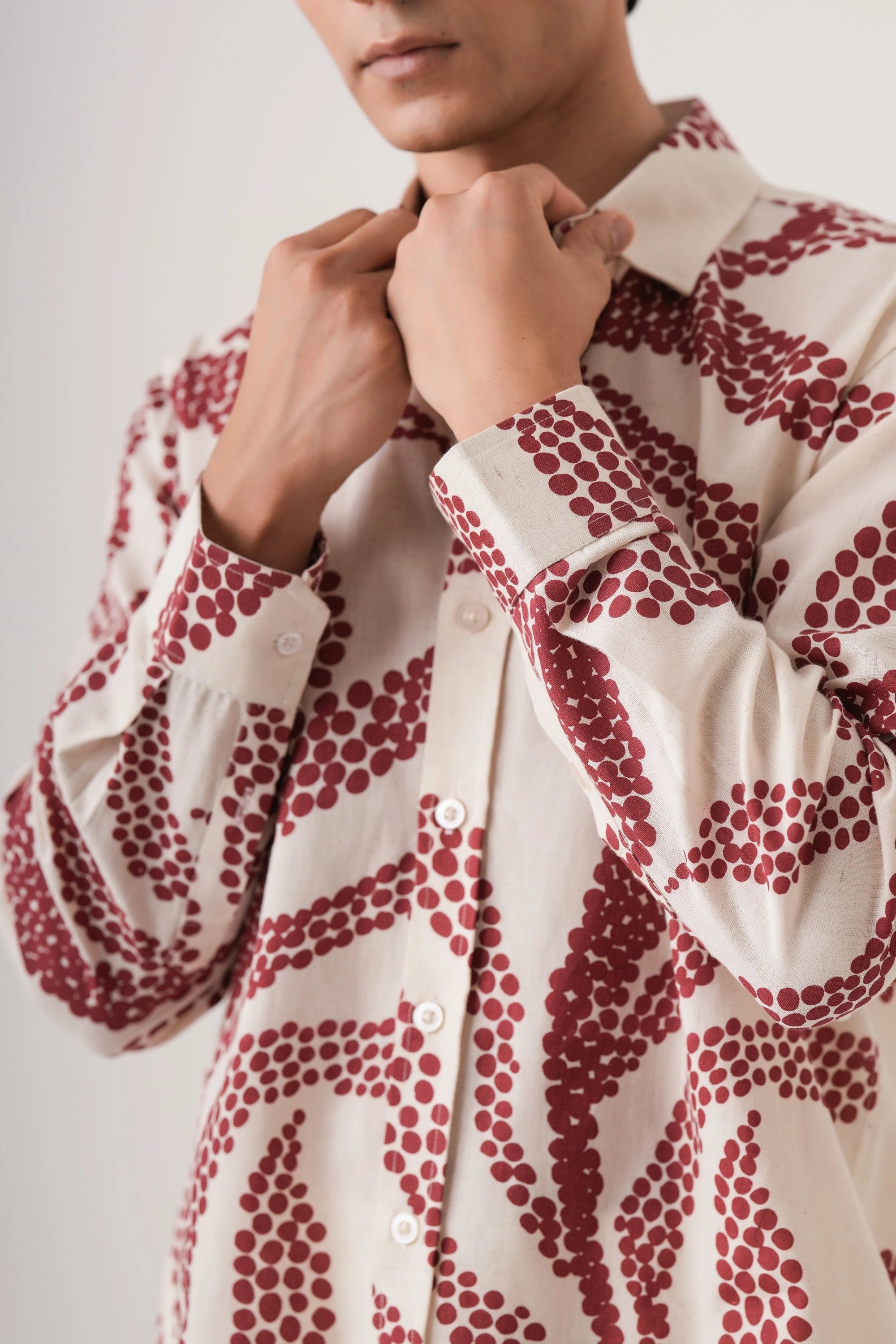 Dotted Pateern Men’s Premium Printed Casual Shirt - XPST