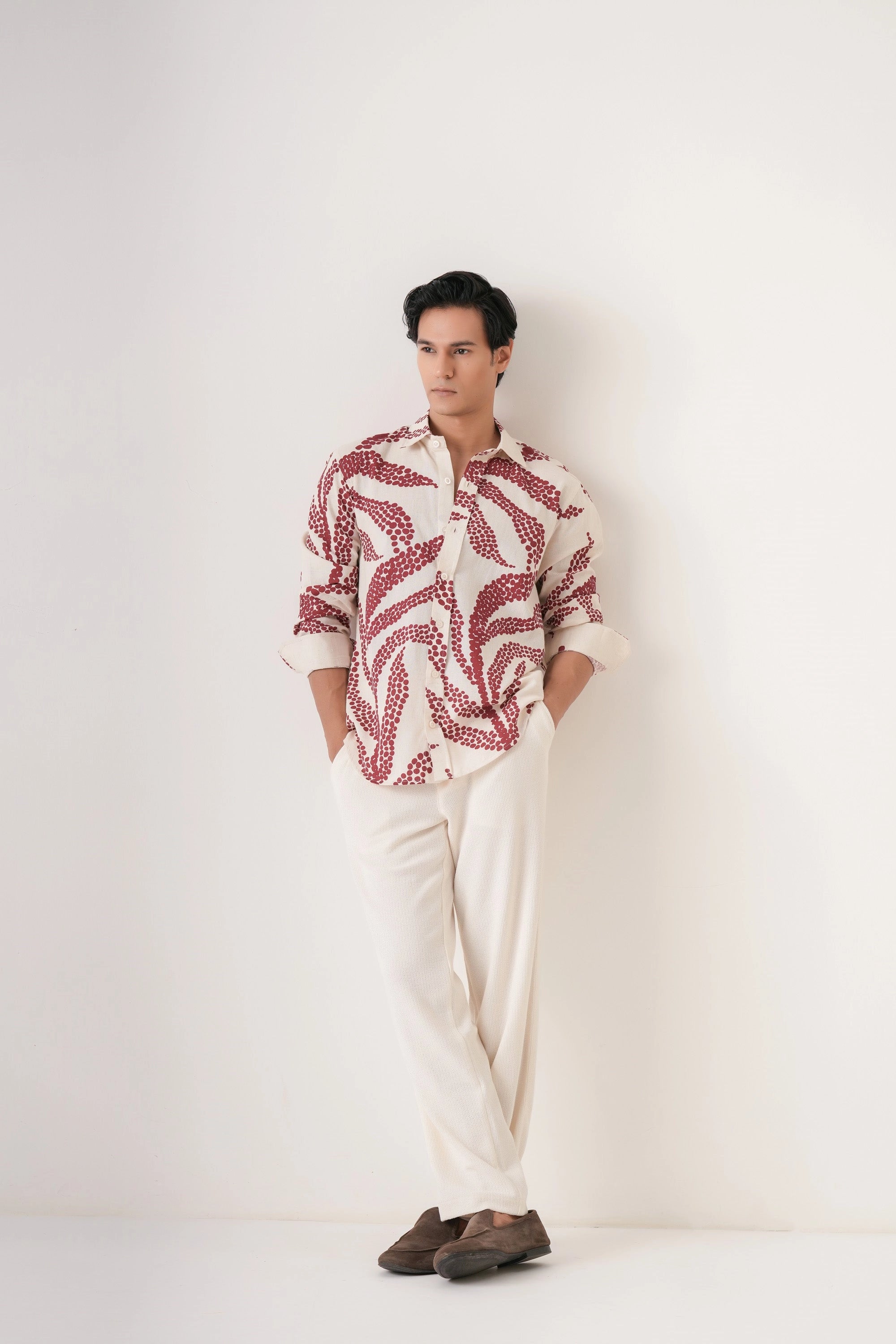 Dotted Pateern Men’s Premium Printed Casual Shirt - XPST