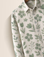 Green Leaf Printed Mens Full Sleeves Shirts - XPST
