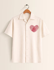Heart Thumb Printed Valentine Special Boys Half Sleeves Shirts - XPST