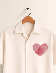 Heart Thumb Printed Valentine Special Boys Half Sleeves Shirts - XPST