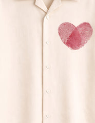 Heart Thumb Printed Valentine Special Boys Half Sleeves Shirts - XPST