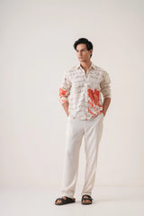 Hibiscus Script Men’s Premium Printed Casual Shirt - XPST