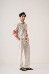 Hibiscus Script Men’s Premium Printed Casual Shirt - XPST