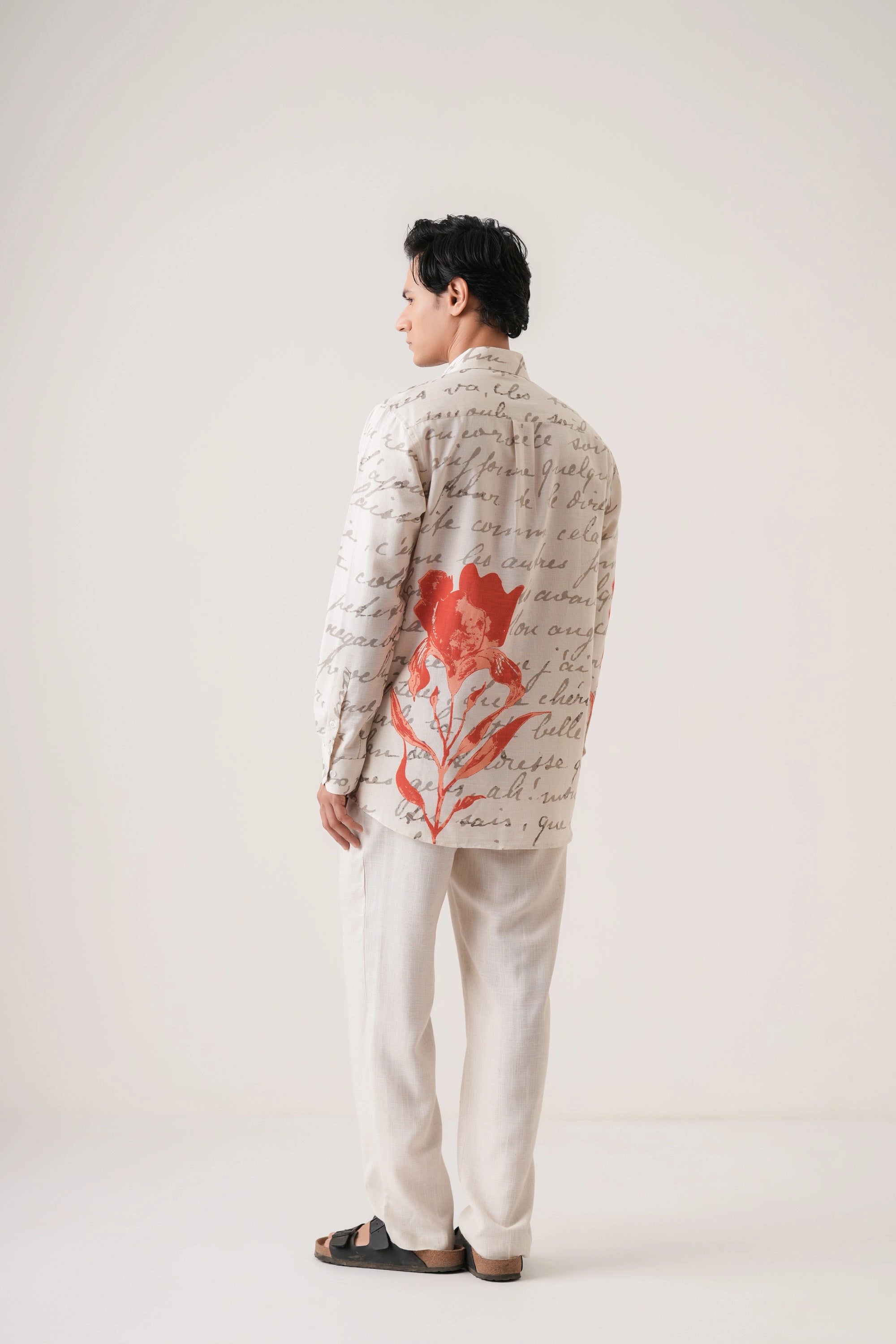 Hibiscus Script Men’s Premium Printed Casual Shirt - XPST