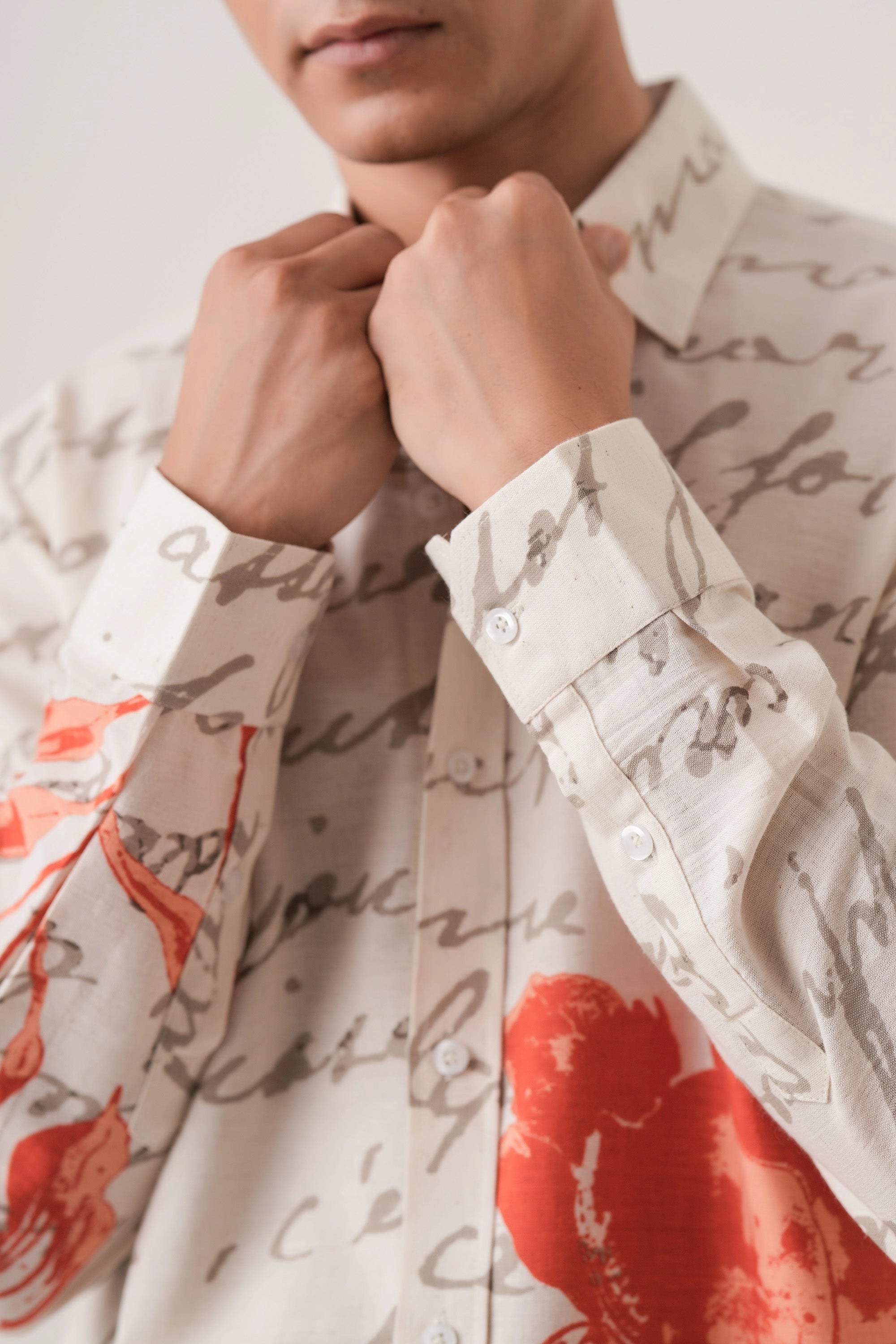 Hibiscus Script Men’s Premium Printed Casual Shirt - XPST