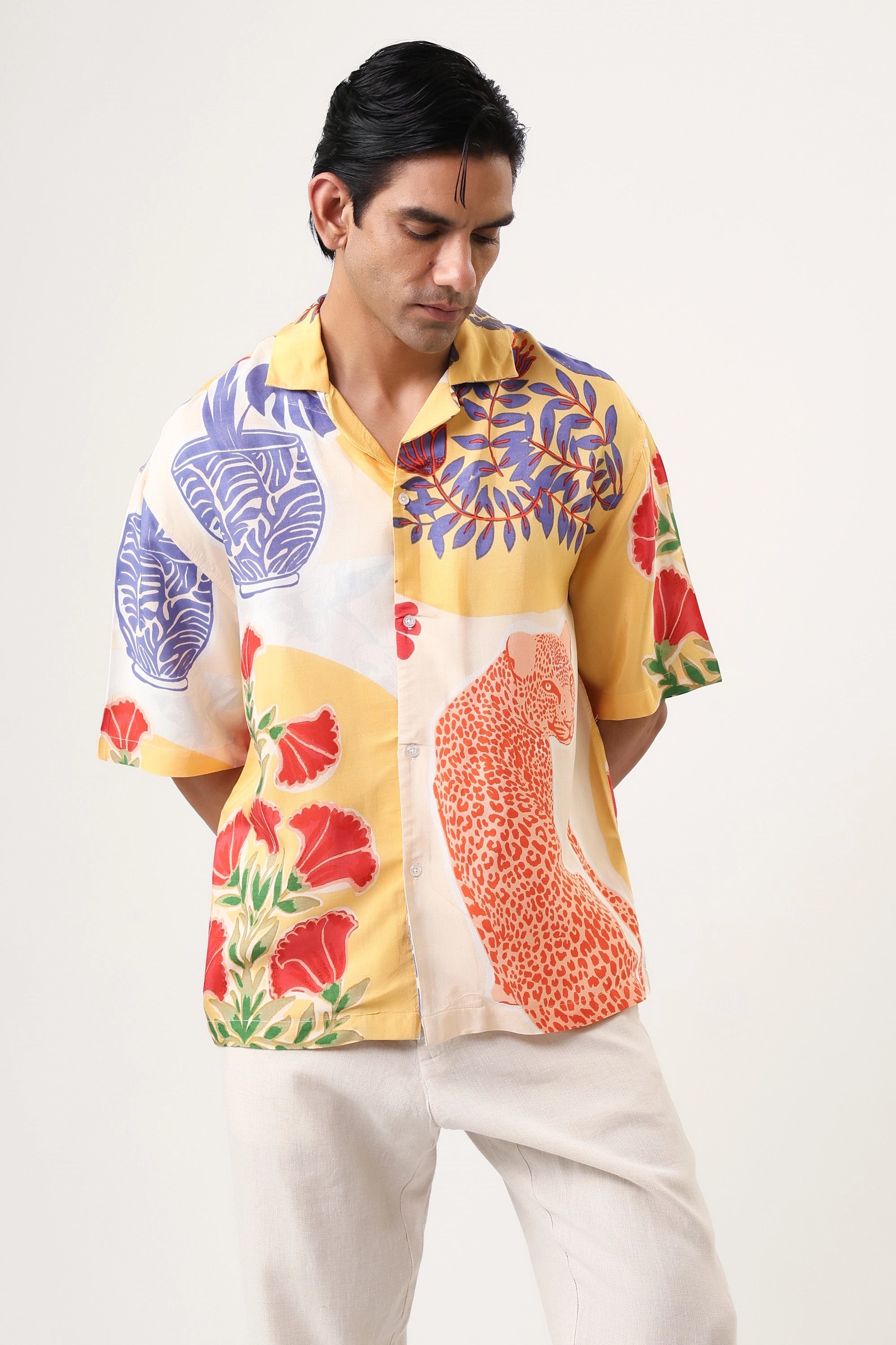 Multi Flowers Men’s Premium Printed Casual Shirt - XPST