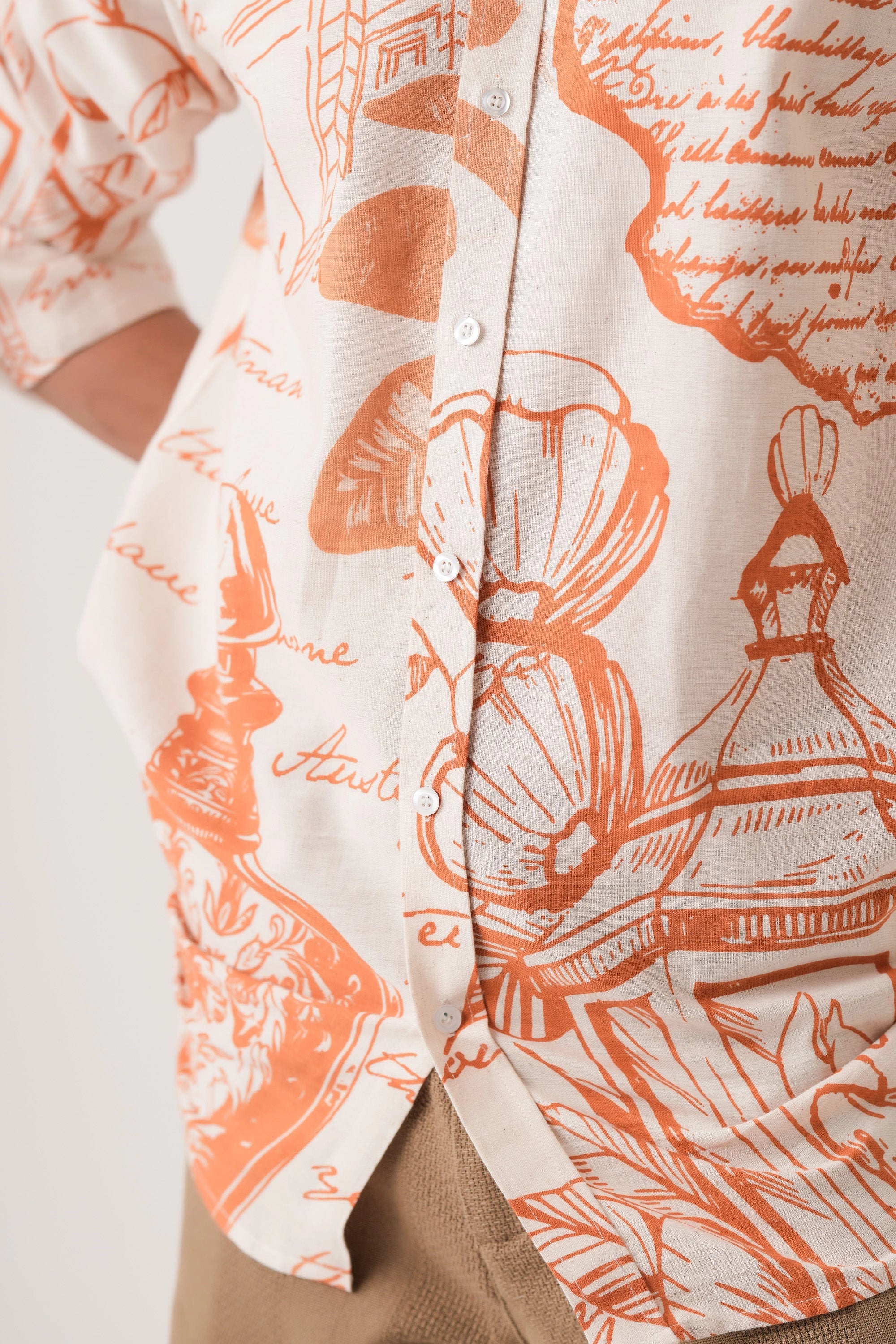 Orange Script Men’s Premium Printed Casual Shirt - XPST