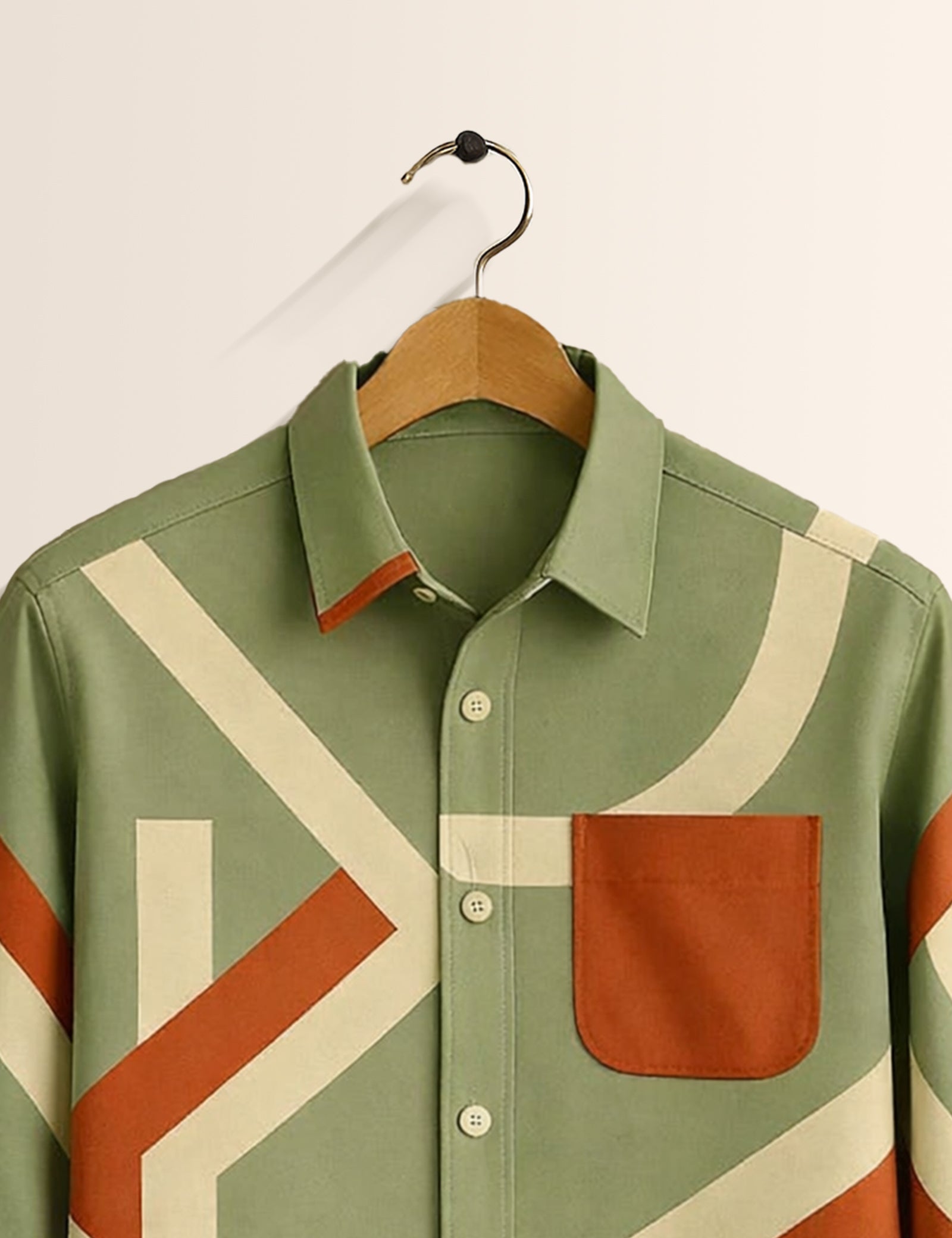 Sage Geometry Printed Mens Full Sleeves Shirts - XPST