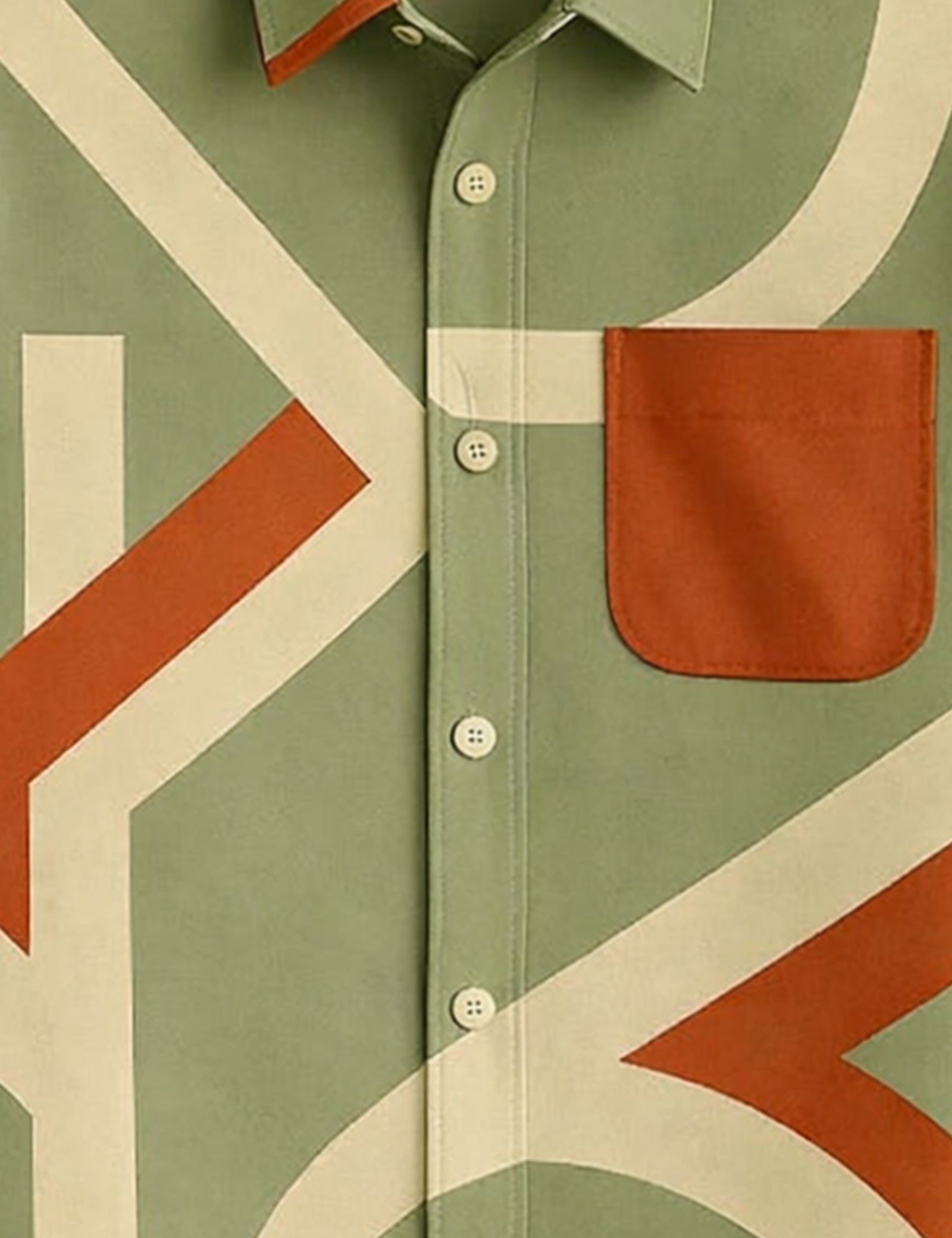 Sage Geometry Printed Mens Full Sleeves Shirts - XPST