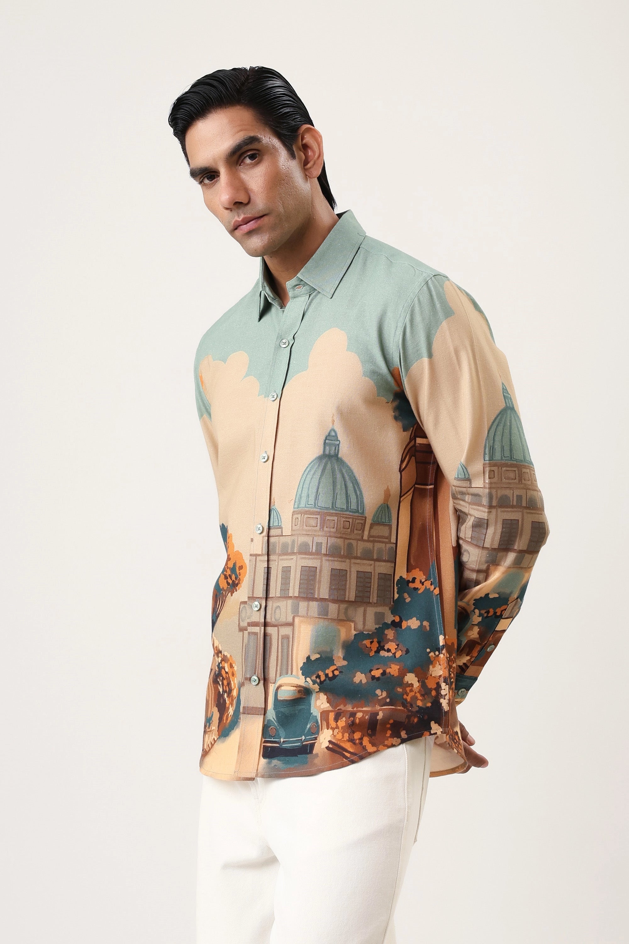 Vinatge City Men’s Premium Printed Casual Shirt - XPST