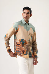 Vinatge City Men’s Premium Printed Casual Shirt - XPST