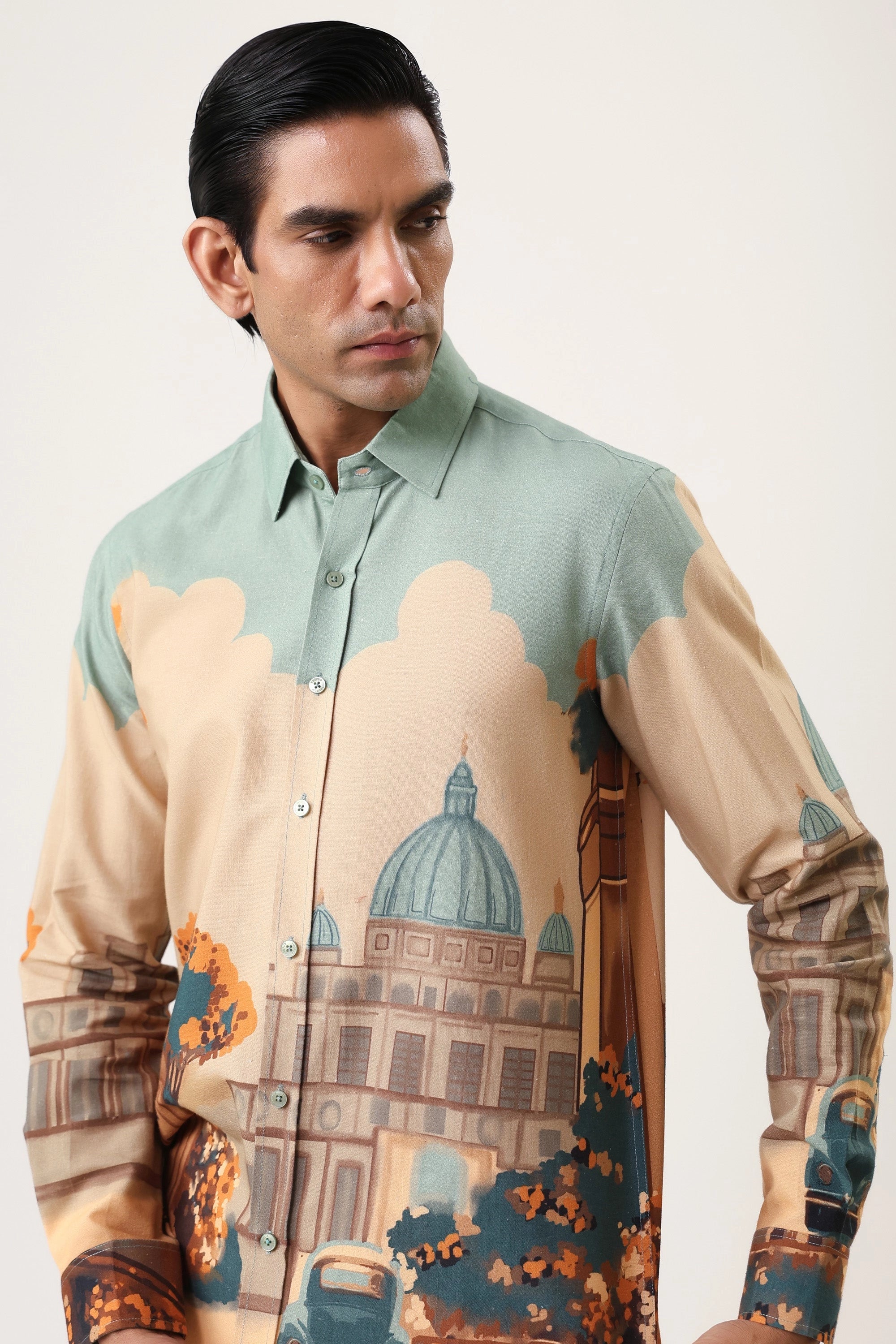 Vinatge City Men’s Premium Printed Casual Shirt - XPST