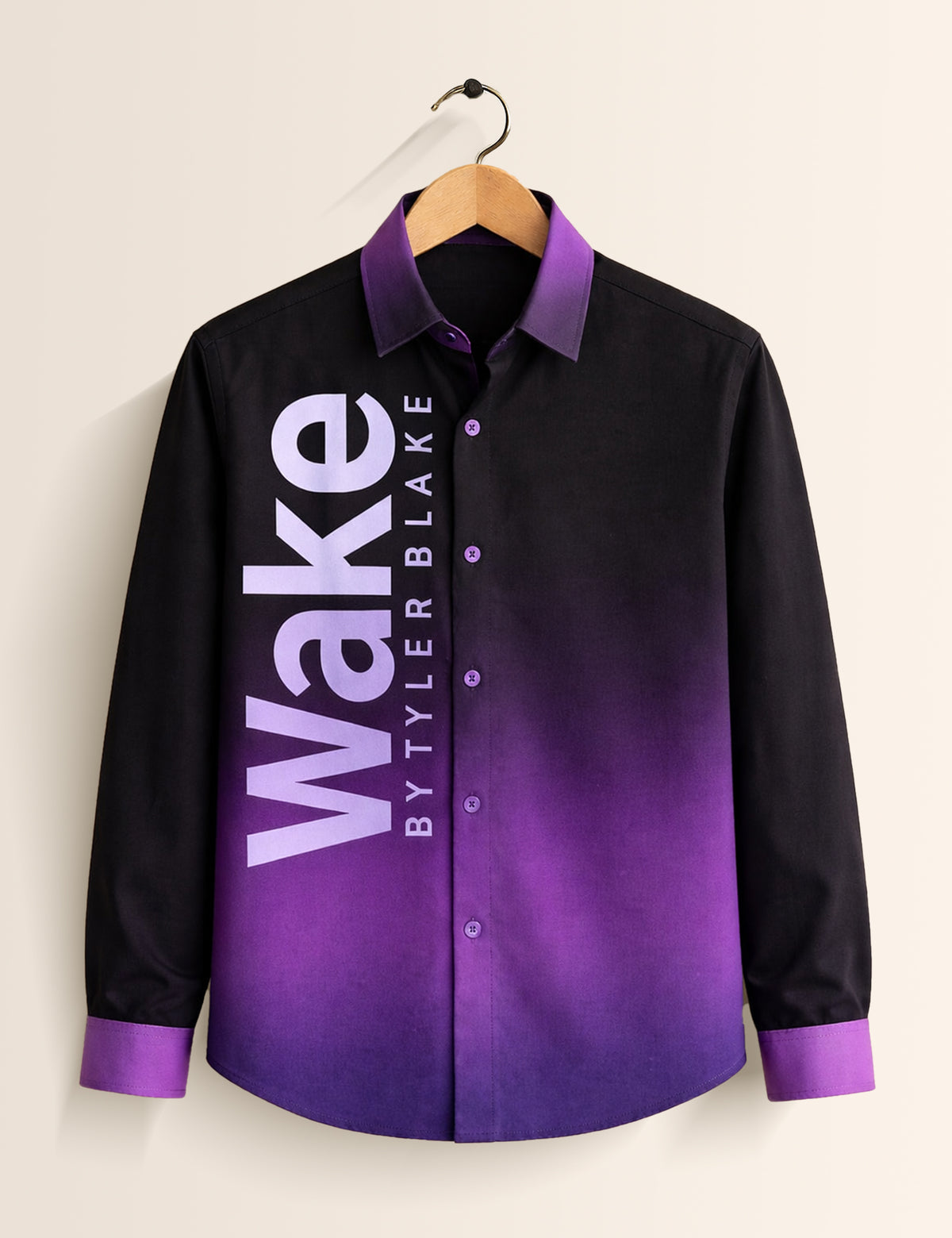 Wake Black Printed Mens Full Sleeves Shirts - XPST