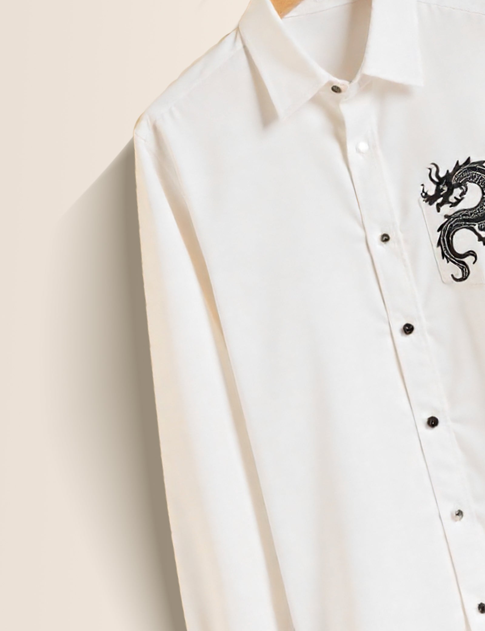 White Dragon Printed Mens Full Sleeves Shirts - XPST